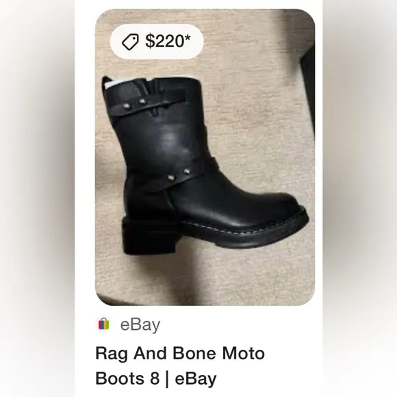 HOST PICK 🎉Rag &amp; Bone Leather and Silver Hardware Pull On Moto Boots