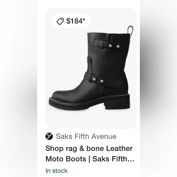 HOST PICK 🎉Rag &amp; Bone Leather and Silver Hardware Pull On Moto Boots