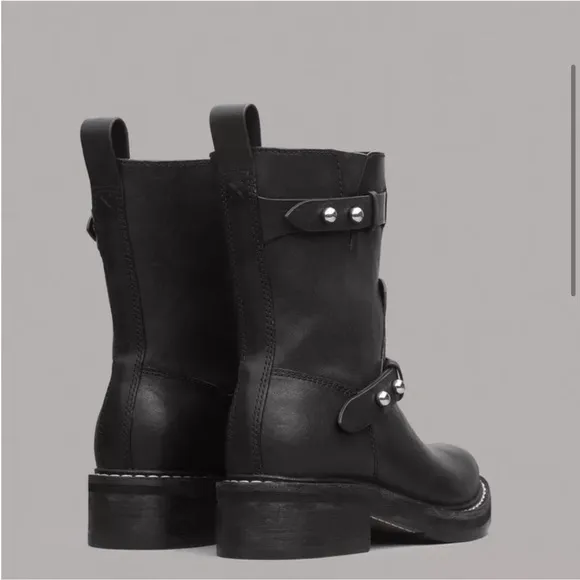 HOST PICK 🎉Rag &amp; Bone Leather and Silver Hardware Pull On Moto Boots
