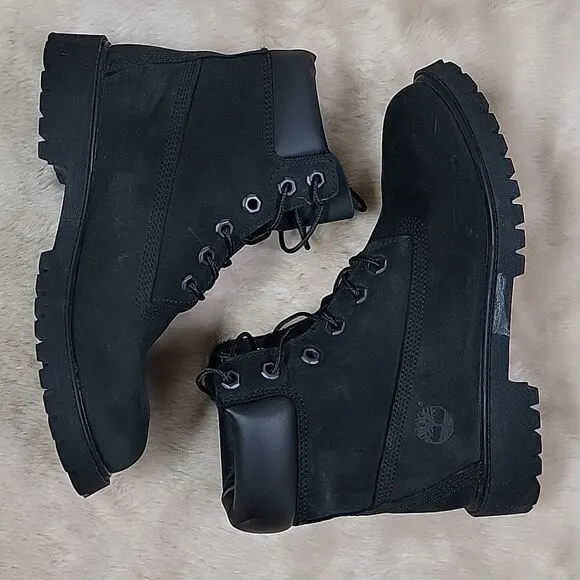 **HOST PICK** TIMBERLAND KIDS' 6” BLACK PREMIUM WATERPROOF CASUAL BOOTS, SIZE 5