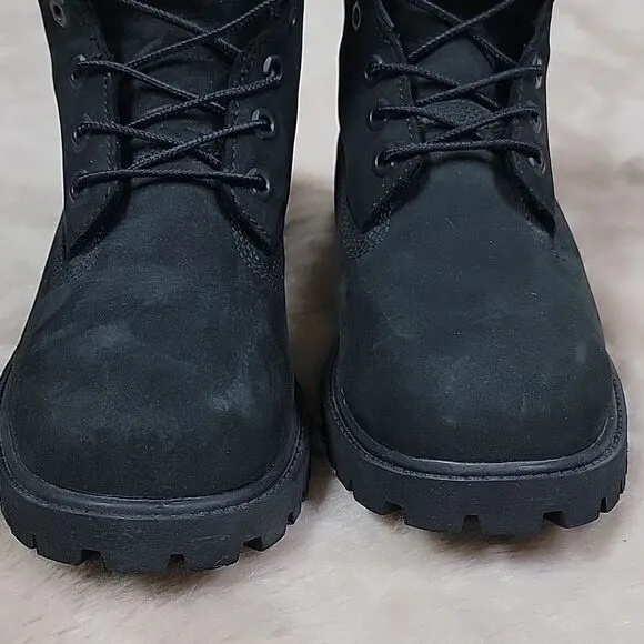 **HOST PICK** TIMBERLAND KIDS' 6” BLACK PREMIUM WATERPROOF CASUAL BOOTS, SIZE 5