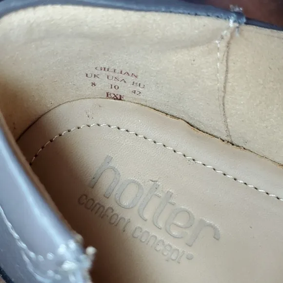 Hotter Size 10 Gillian NEW Slip-on Flats Loafers Grey Leather Rubber England
