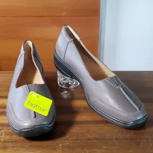 Hotter Size 10 Gillian NEW Slip-on Flats Loafers Grey Leather Rubber England