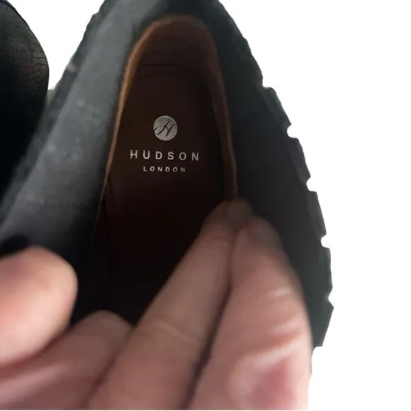Hudson London Black Leather Pull On Ankle Booties 7.5