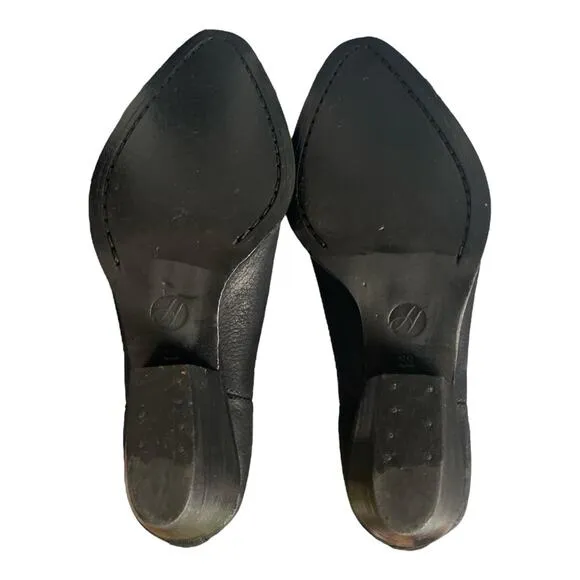 Hudson London Black Leather Pull On Ankle Booties 7.5