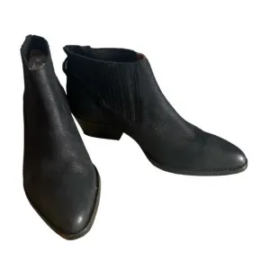 Hudson London Black Leather Pull On Ankle Booties 7.5
