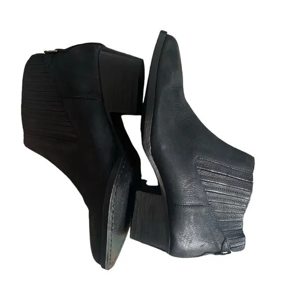 Hudson London Black Leather Pull On Ankle Booties 7.5