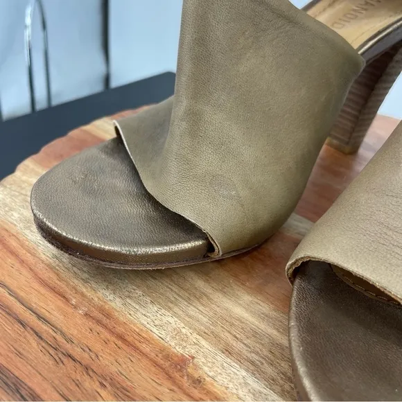 Humanoid heel sandals- Sada Solid brown leather ankle strap Sz 40 US 8