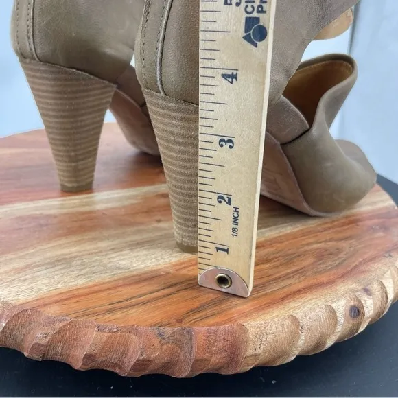 Humanoid heel sandals- Sada Solid brown leather ankle strap Sz 40 US 8