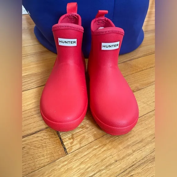 Hunter Big Kids Finley pull on waterproof rain boots size 13 new