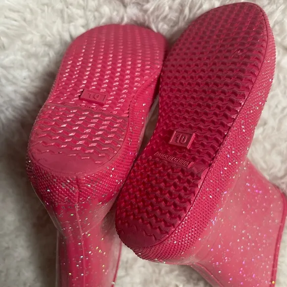 Hunter Girls Pink Glitter mid calf Rain Boots SZ10