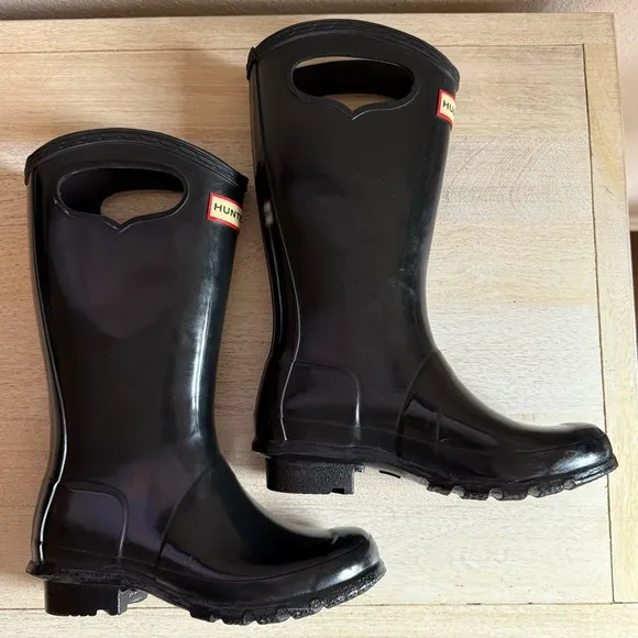 Hunter Original Pull On Big Grab Handle Gloss Rain Boots