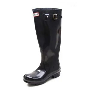 Hunter Tall Gloss Boots Black Pull On Rainboots Rain Boots Shoes Sz 5