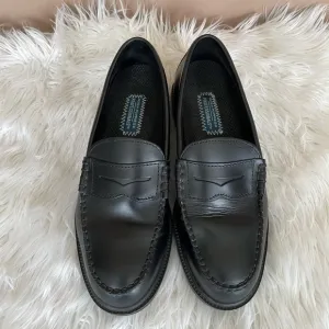 {Hush Puppies} Professionals Steel Toe Penny Loafers in Black - Men's 9.5