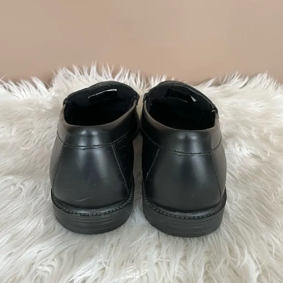 {Hush Puppies} Professionals Steel Toe Penny Loafers in Black - Men's 9.5