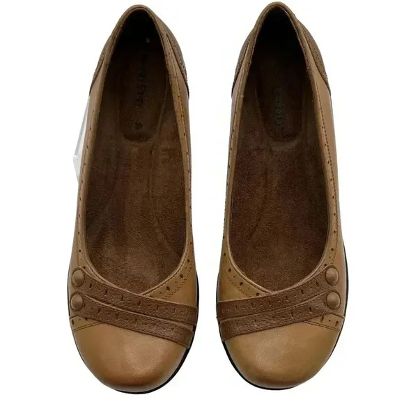 Hush Puppies Womens 9W Burlesque Leather Slip On Loafer Brown Business Casual