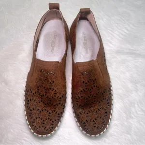 Ilse Jacobsen camel leather slip on flats with cushioned sole