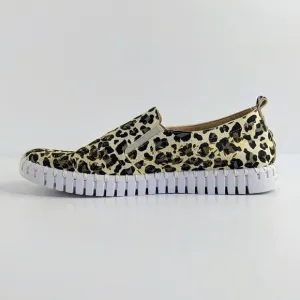 Ilse Jacobsen Shoes Tulip Womens EU 41 Black Tan Leopard Slip On Laser Cut Flats