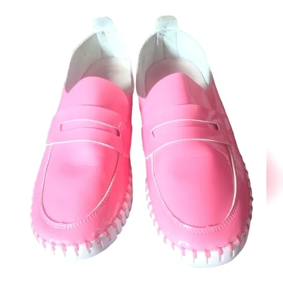 ILSE Jacobson Tulip Patent Rose Penny Loafer Strap Round Toes Loafers Sz EU 38