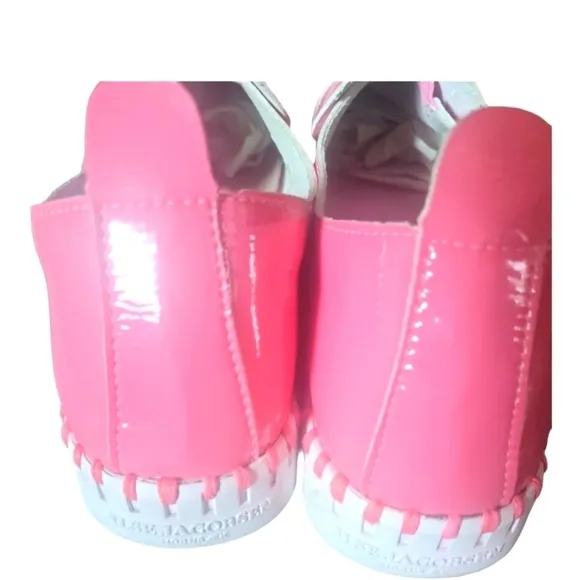 ILSE Jacobson Tulip Patent Rose Penny Loafer Strap Round Toes Loafers Sz EU 38