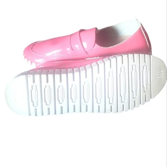 ILSE Jacobson Tulip Patent Rose Penny Loafer Strap Round Toes Loafers Sz EU 38