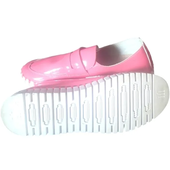 ILSE Jacobson Tulip Patent Rose Penny Loafer Strap Round Toes Loafers Sz EU 38