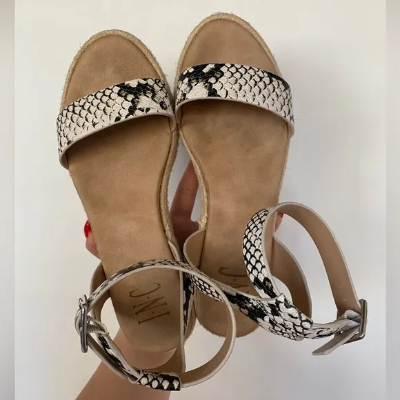 INC International Concepts - Snakeskin Platform Sandals - Size 6