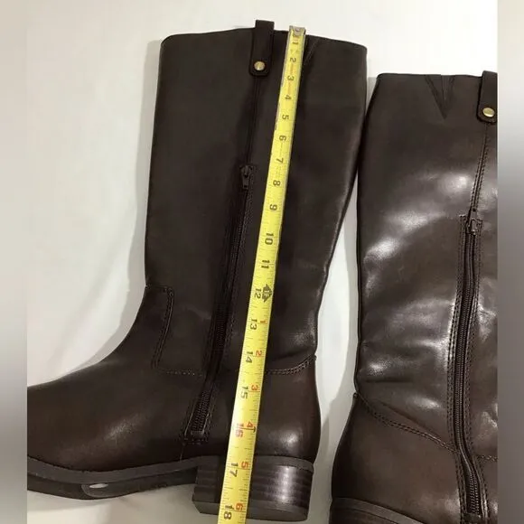 I.N.C. International ConceptsFawne Wide-Calf Leather Knee High Boots Size 12