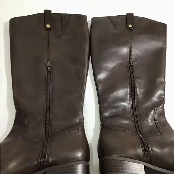 I.N.C. International ConceptsFawne Wide-Calf Leather Knee High Boots Size 12