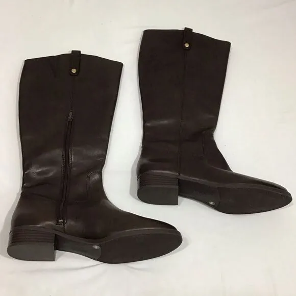 I.N.C. International ConceptsFawne Wide-Calf Leather Knee High Boots Size 12