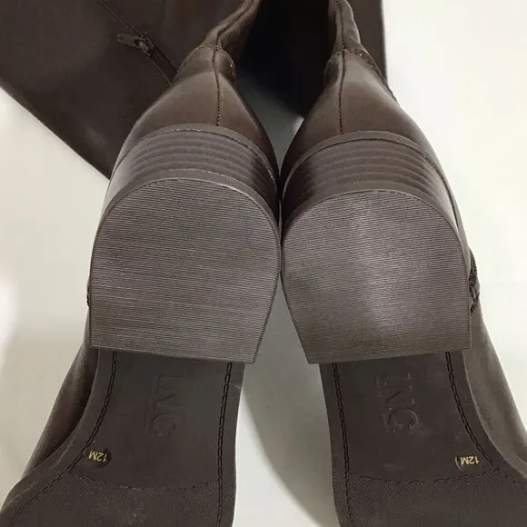 I.N.C. International ConceptsFawne Wide-Calf Leather Knee High Boots Size 12