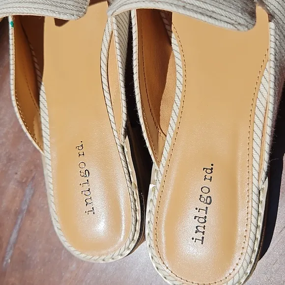 Indigo hayze mules slip on flats