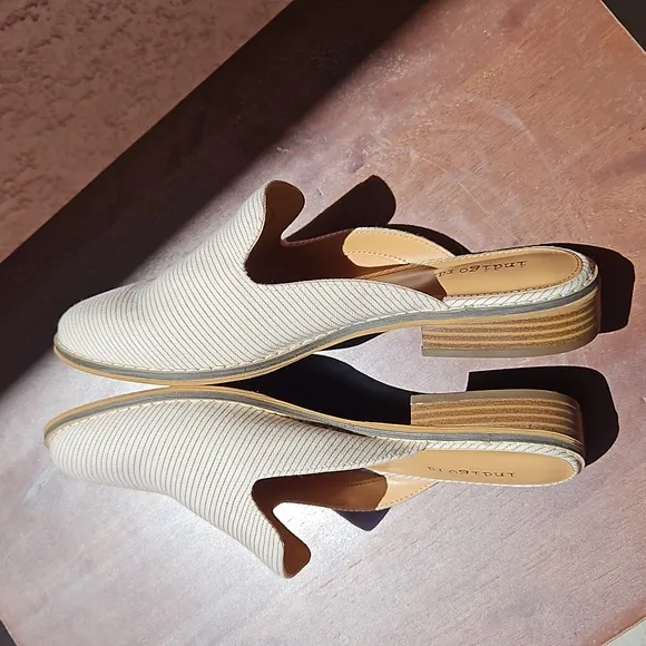 Indigo hayze mules slip on flats