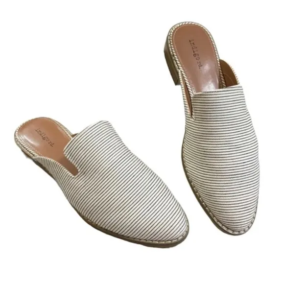 Indigo hayze mules slip on flats