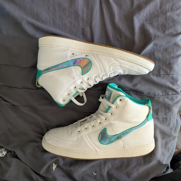 Iridescent Swoosh High-Top Sneakers