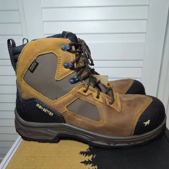 Irish Setter Kasota Waterproof Leather Safety Toe Side-Zip Boot Men Size 11.5 D