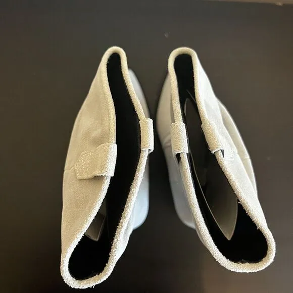 Iro Marliag Womens SZ 8 Boots Gray Suede Slouch Heel Pointed‎ Western Italy New