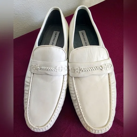 Irvine Park Men's White Leather Loafer Sz 8.5 M (EUC)