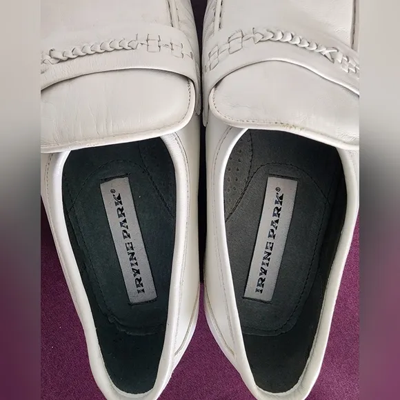 Irvine Park Men's White Leather Loafer Sz 8.5 M (EUC)
