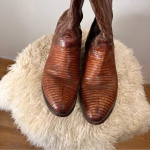 J CHISHOLM All Leather Western Cowboy Boots. Google lens identified as armadillo