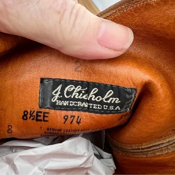 J CHISHOLM All Leather Western Cowboy Boots. Google lens identified as armadillo