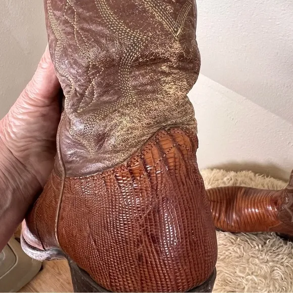 J CHISHOLM All Leather Western Cowboy Boots. Google lens identified as armadillo