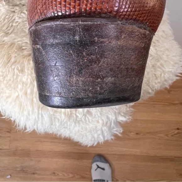 J CHISHOLM All Leather Western Cowboy Boots. Google lens identified as armadillo