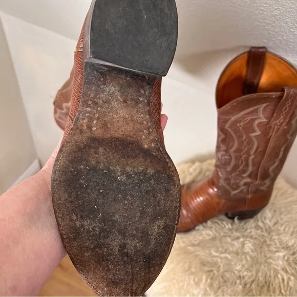 J CHISHOLM All Leather Western Cowboy Boots. Google lens identified as armadillo