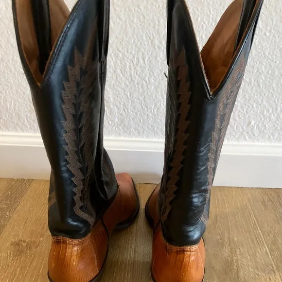 J Chisholm Lizard All Leather Western Cowboy Boots 8.5 M