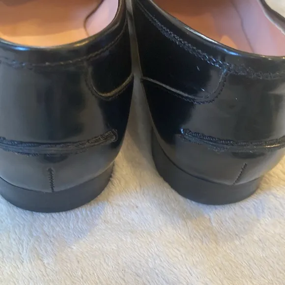 J Crew Academy Black Pointy Toe Penny Loafers Sz 9