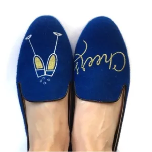 J CREW CHEERS TOAST CHAMPAGNE GLASS FLATS SZ 9