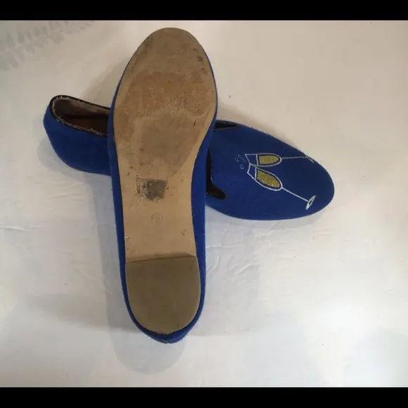 J CREW CHEERS TOAST CHAMPAGNE GLASS FLATS SZ 9