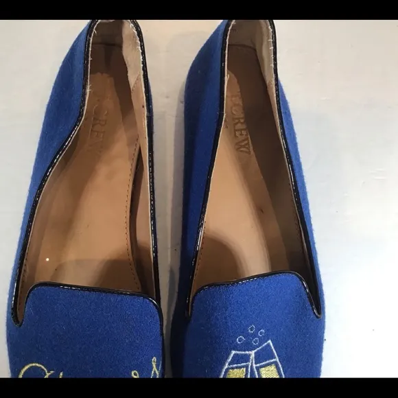 J CREW CHEERS TOAST CHAMPAGNE GLASS FLATS SZ 9