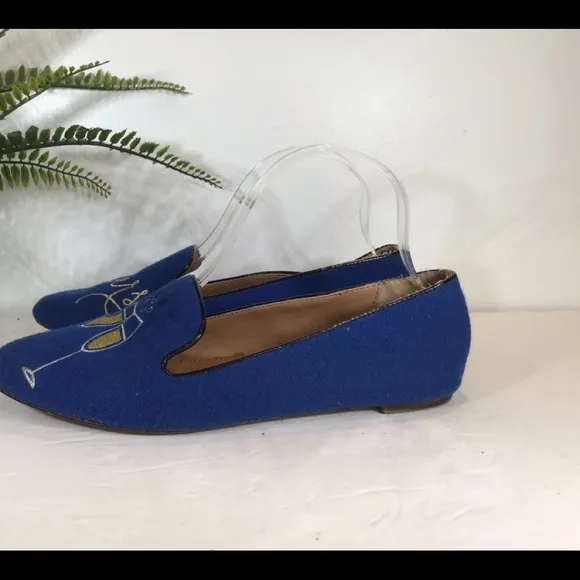 J CREW CHEERS TOAST CHAMPAGNE GLASS FLATS SZ 9